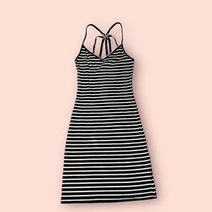 2 for $10! Black and white striped bodycon dress with strapy racer back